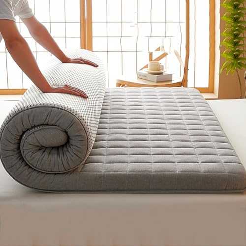 Thick Folding Japanese Floor Mattress - Roll Up Futon Tatami Mat for Camping Dormitory Lounger Bed - Compact & Comfortable Sleep Solution