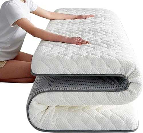 Japanese Futon Mattress, Thicken Sleeping Floor Mattress，Foldable & Portable，Roll Up Camping Mattress, Sleep Mat Floor Mats Camping Pad (Color : WHITE, Size : FULL 6CM)