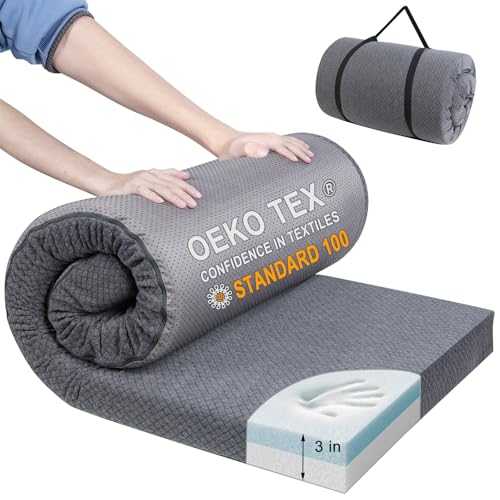Thick Memory Foam Camping Mattress - CertiPUR-US Foam Portable Sleeping Pad for Adults, Folding Camping Bed Mat, Lightweight Cot Mattress Topper for Outdoor, RV, Travel & Backpacking