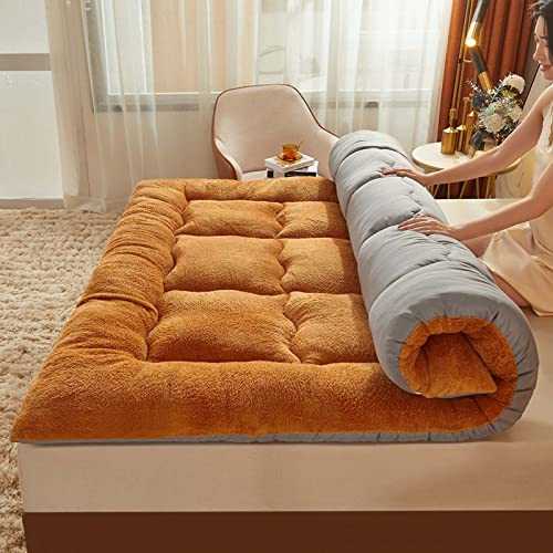 Japanese Double Futon Mattress Roll Up Thick Non slip Sleeping Pad for Home Camping Breathable & Portable (Brown 1.8mX2m)