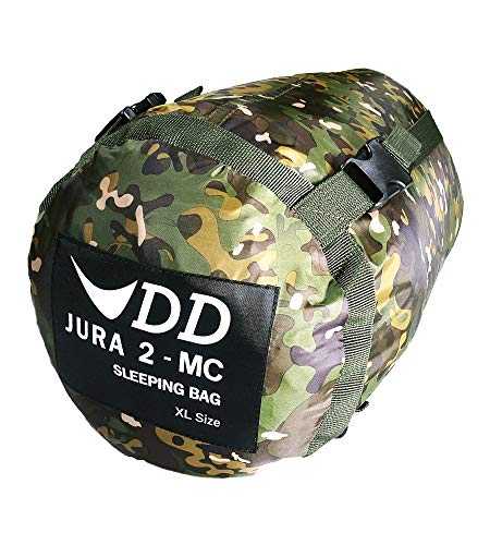 DD Hammocks - Jura 2 Sleeping Bag MC XL Size: Extra Large 3-4 Season Camouflage Sleeping Bag with Waterproof Footbox for Winter Hammock Camping