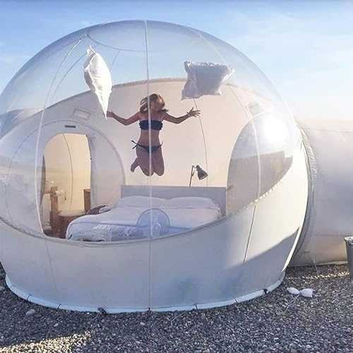 Inflatable Bubble Camping Tent Portable Outdoor Clear Dome Camping Large Bubble Tent with Air Blower for DIY Outdoor Family Backyard Camping Stargazing