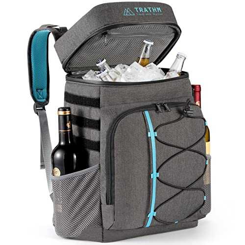 TRATHM Cooler Backpack Leak Proof Multifunctional Cooler Bag Insulated Ice Soft Bag Camping Cooler Beach Cooler 36 Cans for Fishing Hiking Picnic