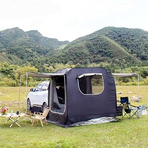 AVSMGP Hatchback Tent Automatic Large Space Tent for Suv UV Protection Coating+ Waterproof Portable Truck Tent for Camping Traveling Outdoor,Black