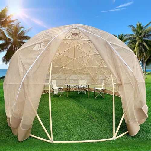 Aredwhiterui 9.5/12FT Clear Tent Outdoor with Window, Weatherproof Dome Pod, 360° Full Transparent Bubble Tent, Camping Patio Igloo Tent for 4-8 People,Gauze-9.5ft