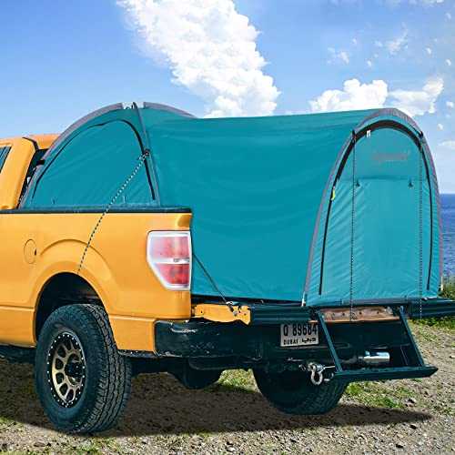 EighteenTek Truck Tent Bed Pickup Camping - 2 Person Camper Shell - Pop Up Automatic Setup - Waterproof PU2000mm - Double Layer Rainfly - Adjustable - Fits 5, 5.5, 6, 6.5, 8 ft Beds
