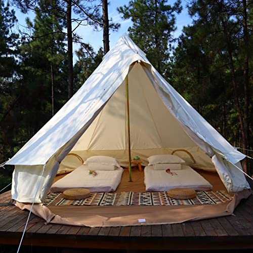 Latourreg Outdoor Luxury Waterproof 3M 4M 5M 6M Oxford Bell Tent Glamping Yurt tent for Camping and Festivals.