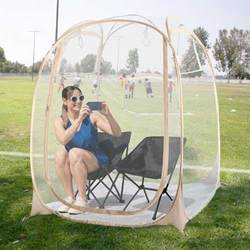 EighteenTek Sports Tent - Instant Tent Shelter - Outdoor Bubble Tent 1-6 Person - Rain Tent Camping Sun Shelter Pop Up - Clear, Patent Protected Design