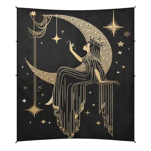 Camping Sun Shelters Queen on The Moon in Starry Sky Beach Canopy 126 * 110.2in