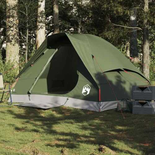 NQJIBUE Home Garden,Camping Tent Dome 2-Person Olive Green Waterproof