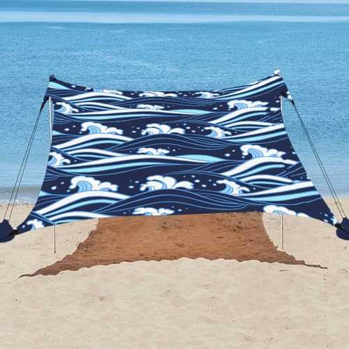 YUKIHOME Beach Tent Sun Shade Canopy Tent, Lightweight, Easy Set Up and Carry, UPF 50+ Camping Beach Sun Shelter for Camping, Fishing, Backyard Fun or Picnics