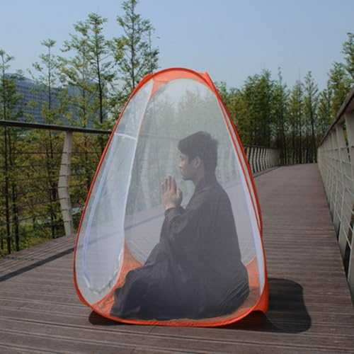 Meditation Tent, Single Mesh Net, Yoga Tent, Outdoor Wild Camping Beach Tents, Single Person Tent, Child Outdoor Camping Tent Pop Up Mosquito Net(Orange)