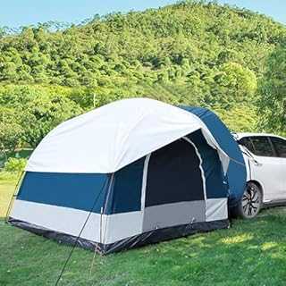 Tailgate Tent for Camping, 4-Person Truck Bed Tent, Universal Car Tent, 8.2x8.2x6.5 ft, Ideal for Van, MPV, CUV