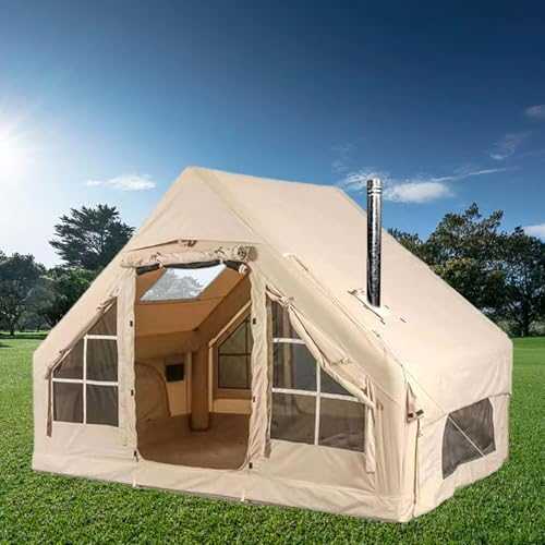 DOJOEUU 4-6 Person Inflatable Camping Tent, Oxford Cloth, PVC, Portable, Waterproof, Classic Style, 6.3 sqm (300cm x 210cm x 200cm), 4-6 Occupancy, Camping & Hiking, Beach, Outdoor Activities