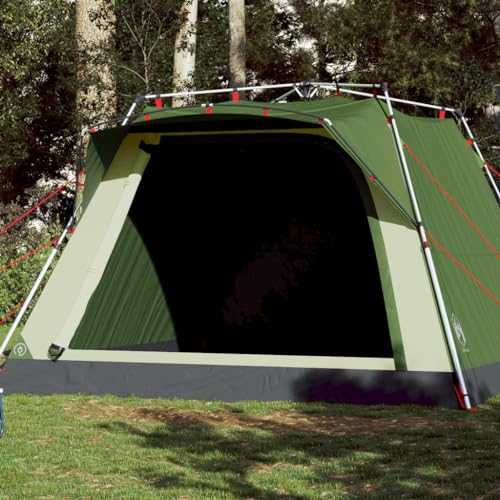 Furniture select-Camping Tent Cabin 4-Person Green Quick Release