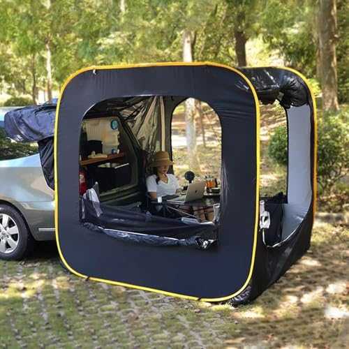 LESBJFDM Tailgate Tent for Small Car, Camping Shelter Pop Up, Car Tents for Vehicles, Tail Gate Tent for Van, Suv Tailgate Tent Uk For Camping