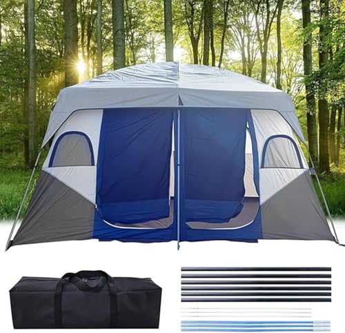 Tent Camping Tent 2 Bedroom, Large Family Tent, Camping Tents, Shelters, Festival, Essential, Waterproof Double Layer Tent