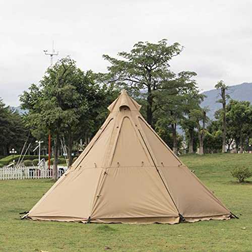 Teepee Camping Tent for 5-8 Person Family with Stove Hole and Carry Bag - Large Pyramid Waterproof Tipi Tent for Hot Tents Outdoor Adventure