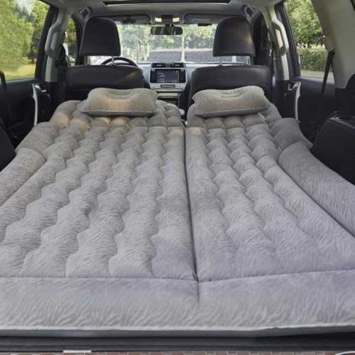EKsma Inflatable SUV Air Mattress Thickened Flocking Inflatable Car Camping Air Mattress, Electric Pump,Portable Car Travel Sleeping Bed for SUV|MPV(Grey)