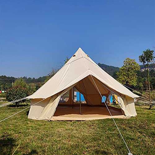 CUNTO Bell Tent Cotton/PVC 4-Season Pyramid Camping & Hiking Tent, 12 Person, 6M (5M) (6M), Green