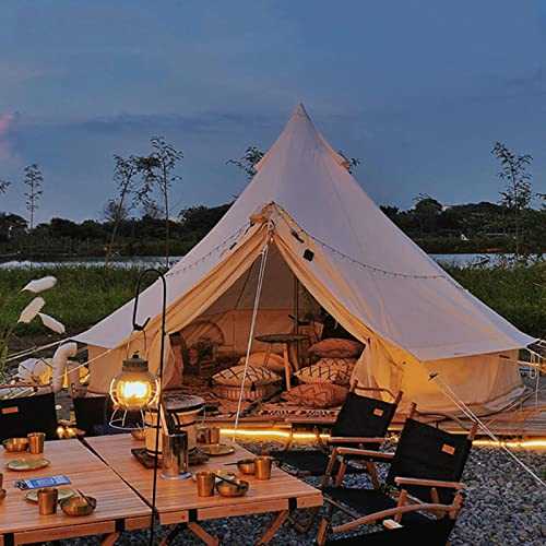 ADITAM Outdoor Camping Tent,Bell Tent,Yurt Bell Tent Glamping,Big Tent for Outdoor,Family Cabin Tents,windproof Hiking Tent,Large Tents for Family Camping 4 Season (khaki 5m) Double the comfort