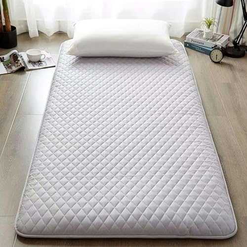 PeKmaR Folding Mattress, Portable Futon Mattress Thicken, Tatami Floor Sleeping Mat, Sleeping Pad Full Size, Roll Up Mattress, Lounger Guest Bed For Camping Couch,Grey,120x200cm