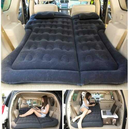 GDYIYIJIA car air mattress, car bed,Car Sleeping bed,double foldable camping bed, waterproof, summer & winter universal, trunk & rear seat universal with electric pump,Length 180cm (Black)