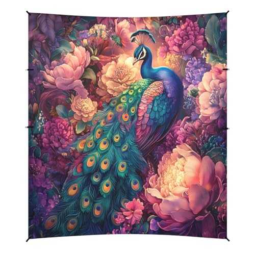 Camping Sun Shelters Peacock in Flowers Beach Canopy 126 * 110.2in