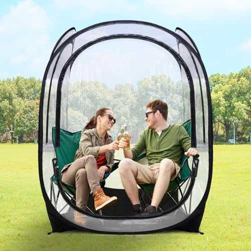 Pop-Up Tent Clear Camping Tent 44.8" x 44.8" x 67.7" Sports Fishing, Rainproof and Windproof Beach Tent - Easy Set Up Instant Tent Shelter - Portable Screen Houses & Rooms Black