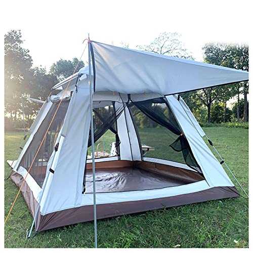 Quick Erect Tent 4 Man Pop Open In Three Seconds,Double Doors and Four Windows Tent Porch Extension Advanced Stable Tent Pop Up for Hiking Backpacking