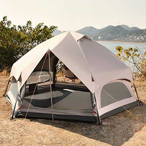 Waterproof Glamping Yurt Tent | 4-8 Person Portable Pop Up Tent | Double Layer Bell Teepee for Adults | 4 Season Instant Cabin Tent