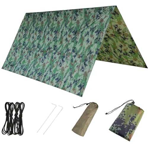 Esenlong Hammock Rain Fly,Tent Tarp Waterproof UV Protection Hammock Tarp Sail Sun Canopy Camping Gazebo Picnic Mat Survival Shelter Sunshade