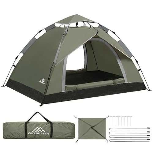 Camping Tent, Instant Pop Up Tent,Waterproof Dome Large Lightweight 4 Seasons Tent,with Removable Outer Tarpaulin & Carry Bag,Easy Set-Up