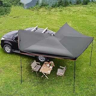 Car Side Tent, 270-Degree Fan-Shaped Camping Awning, Outdoor Sunshade Canopy for SUV, Fits 6-8 People, Perfect for Outdoor Adventures