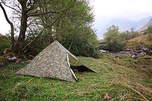 DD Hammocks - DD Pyramid Tent - MC: Waterproof Camouflage Tent 1/2 Person, for Hiking Backpacking and Stealth Camping Adventures