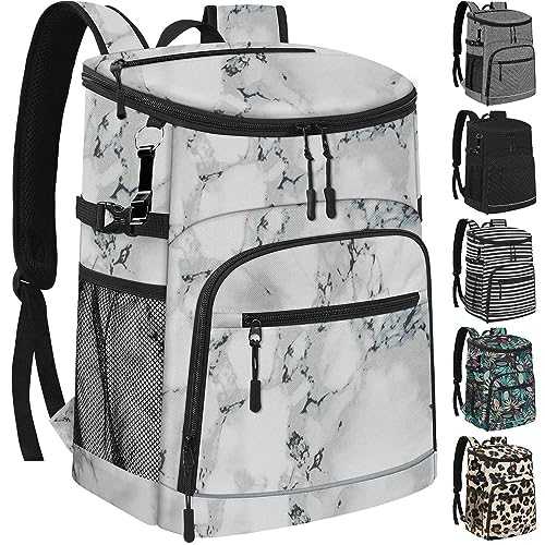 Cooler Backpack Insulated Leakproof Waterproof Backpack Cooler Bag 30 Cans, Large Capacity Lightweight Travel Camping Beach Backpack Cooler Ice Chest for Men and Women