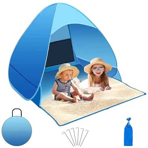 ZOUFRIDN Pop Up Beach Tent 1-3 Persons, Portable Sun Shelter Tent, UV Protection Sun Shade Tent, Lightweight Portable Beach Shelter for Family Beach, Camping, Garden, Hiking Tent