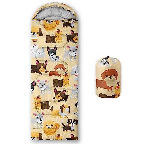 AILONEN Cute Animal Camping Sleeping Bags for Adult Kids,3 Season for Backpacking Camping Hiking Outdoor,Waterproof,Lightweight Sleeping BagsCamping Gear Equipment