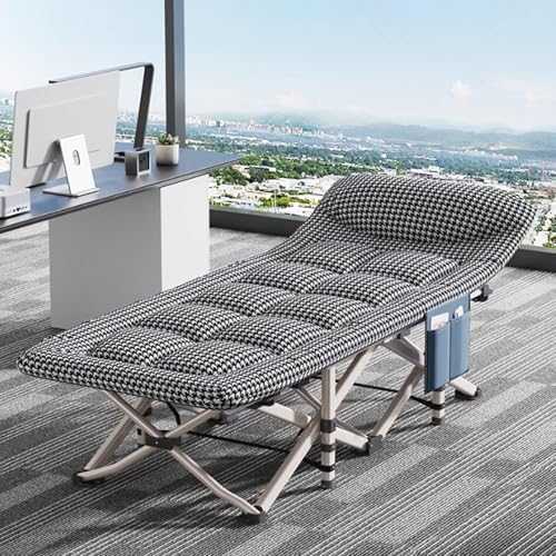 GXXINGIN Portable Folding Bed，Camping Cots,Office Lunch Break Folding Bed, Camping Cots for Adults with Thick Mattress Folding Single Person Nap Bed Rollaway Beds for Home Office Lunch Break, Camping