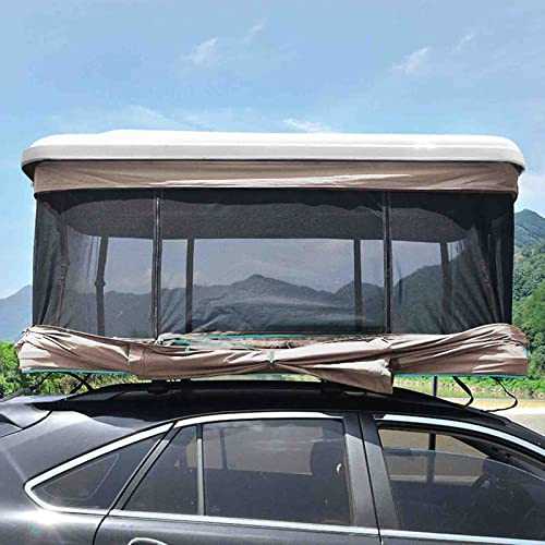 Roof Tent SUV Off-road Vehicle Straight-supported Double-layer Camping Self-driving Car Tent For Travel Camping (white shell grizzle)