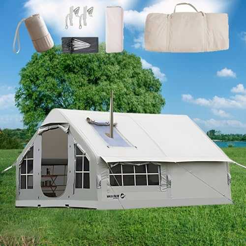 WEICNE Inflatable Camping Tent, Waterproof 4-Season Blow-Up Air Tent With Electric Air Pump, With Skylight, Easy Setup 4-8 People Windproof Luxury Cabin Tents For Family,Upgrade