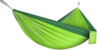 Hamak Double & Single Hammock Portable Nylon Parachute Hammocks Swing For Indoor Outdoor Garden Hiking Travel Backpacking Hammocks For Outside(E)