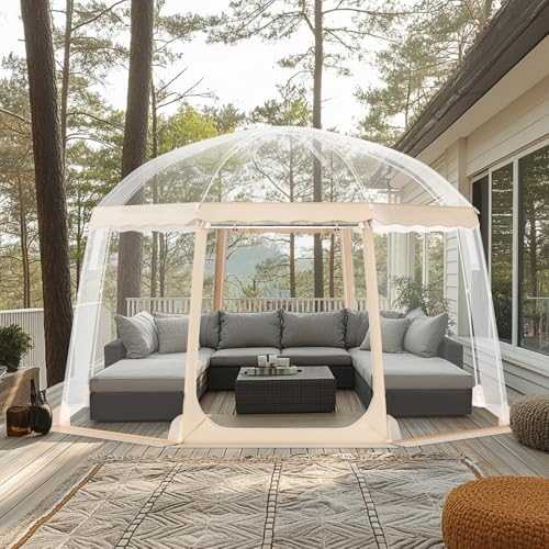 Weatherproof Outdoor Bubble Tent for 8 10 People Instant Pop Up Climate Canopy Shelter for Soccer Football Softball & Sporting Events Clear View 12x12x7.9 ft