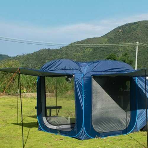 Car,5-8 Person Car Rear Tent Trunk Shelter Car Tailgate Tent Boot Tent with Rain-fly and Carry Bag for Traveling Outdoor