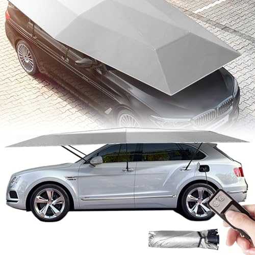Automobile Protection Canopy with Remote & Manual Foldable,Portable Car Umbrella Tent for Road Trips or Camping Car Shade,For Hail/Sun Protection,With Car&home Charging,Grey-4.2m/13.7ft