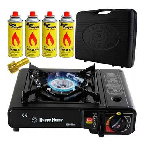 Portable Butane Stove Cooker in Carry Case - 2/4/8/12 Gas Bottle Camping BBQ Kit with Automatic Ignition & Heat Control