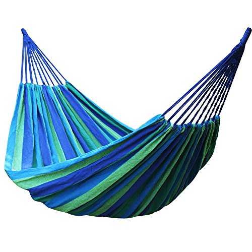 TRIXES Blue and Green Portable 1.6 Meter Outdoor Hammock Garden Camping Travel