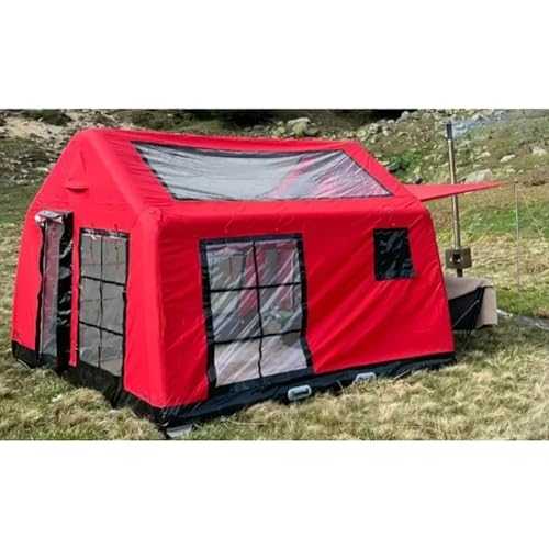 Large Inflatable Camping Tent with Pump - 4 Season Waterproof & Windproof Luxury Cabin Tent for Winter Camping - Easy Setup & Mesh Windows
