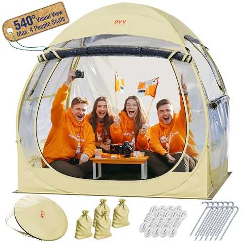 PYY Sports Tent - Sport Tent for 1-6 Persons Shelter Outdoor w/mats, Waterproof Instant Clear Tent for Sport