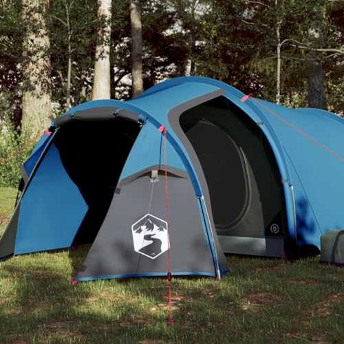 Sporting Goods item-Camping Tent Tunnel 2-Person Blue Waterproof